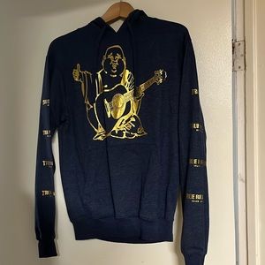 True Religion Hoodie Navy Gold Logo Mens size medium